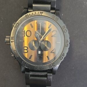 Nixon Black and Gold Chronograph Watch 51-30 CHRONO